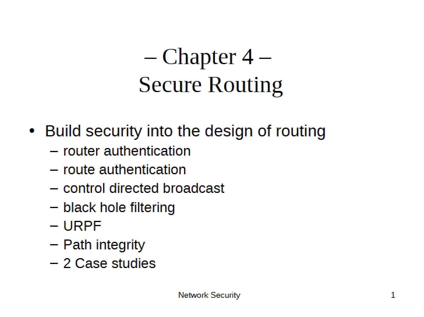 Routing Security