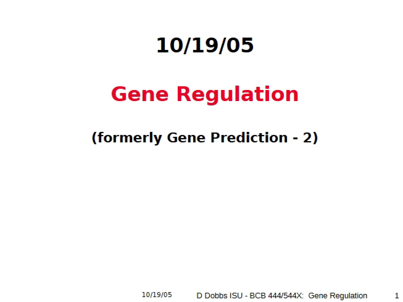 Introduction to Gene Regulation