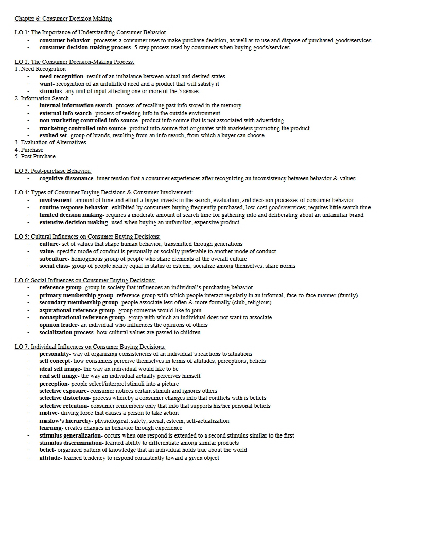 Decision Making by Consumers - Chapter 6