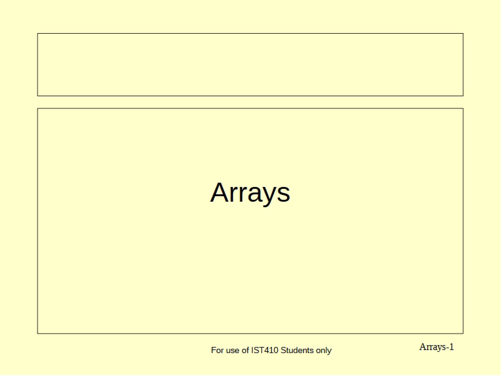 Programming Arrays