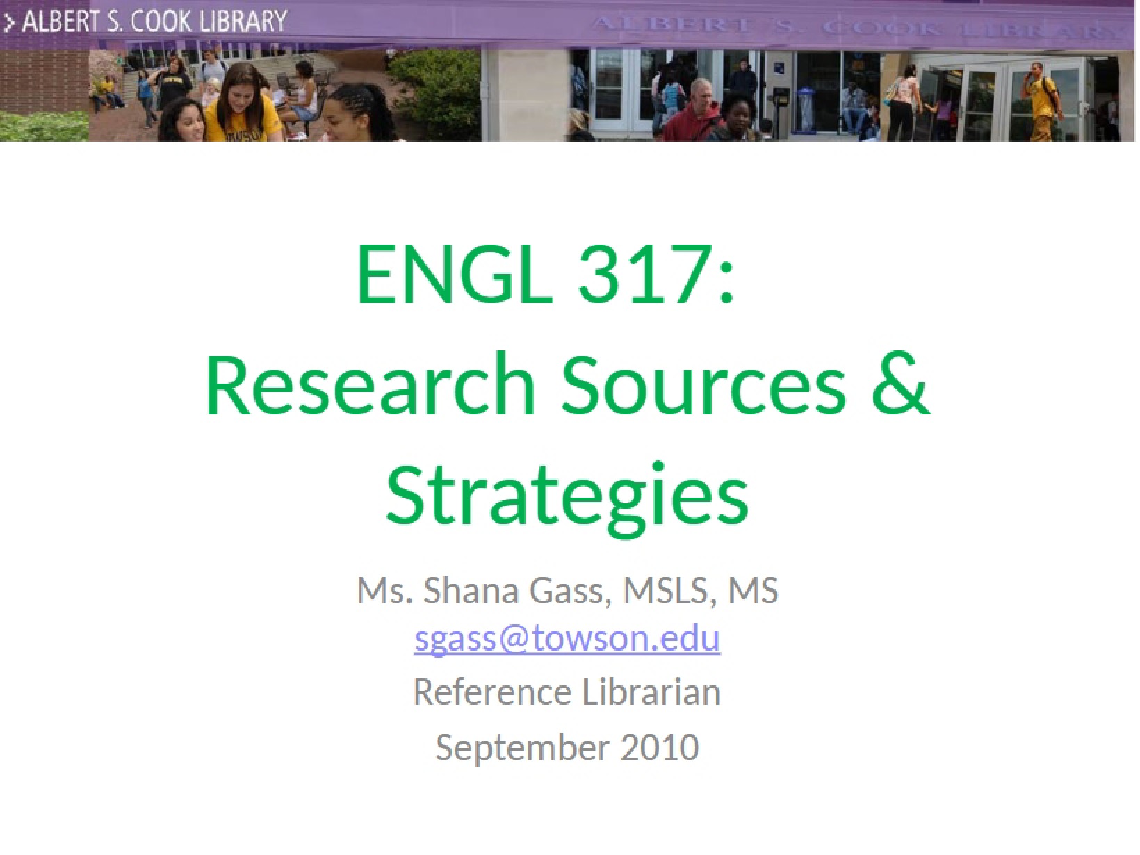 Strategies and Sources for Research
