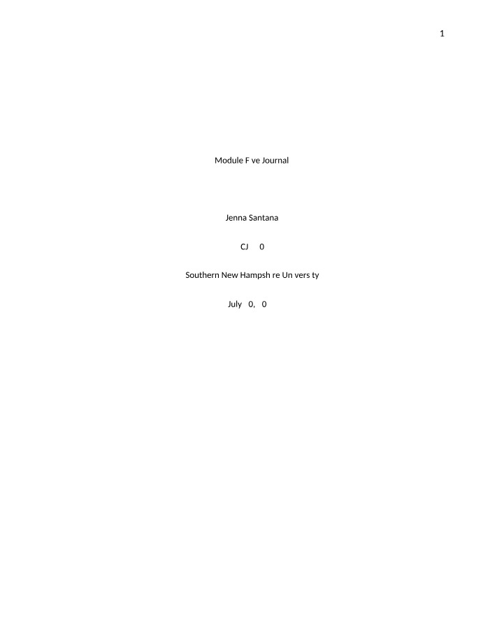Module Five Journal - CJ 340