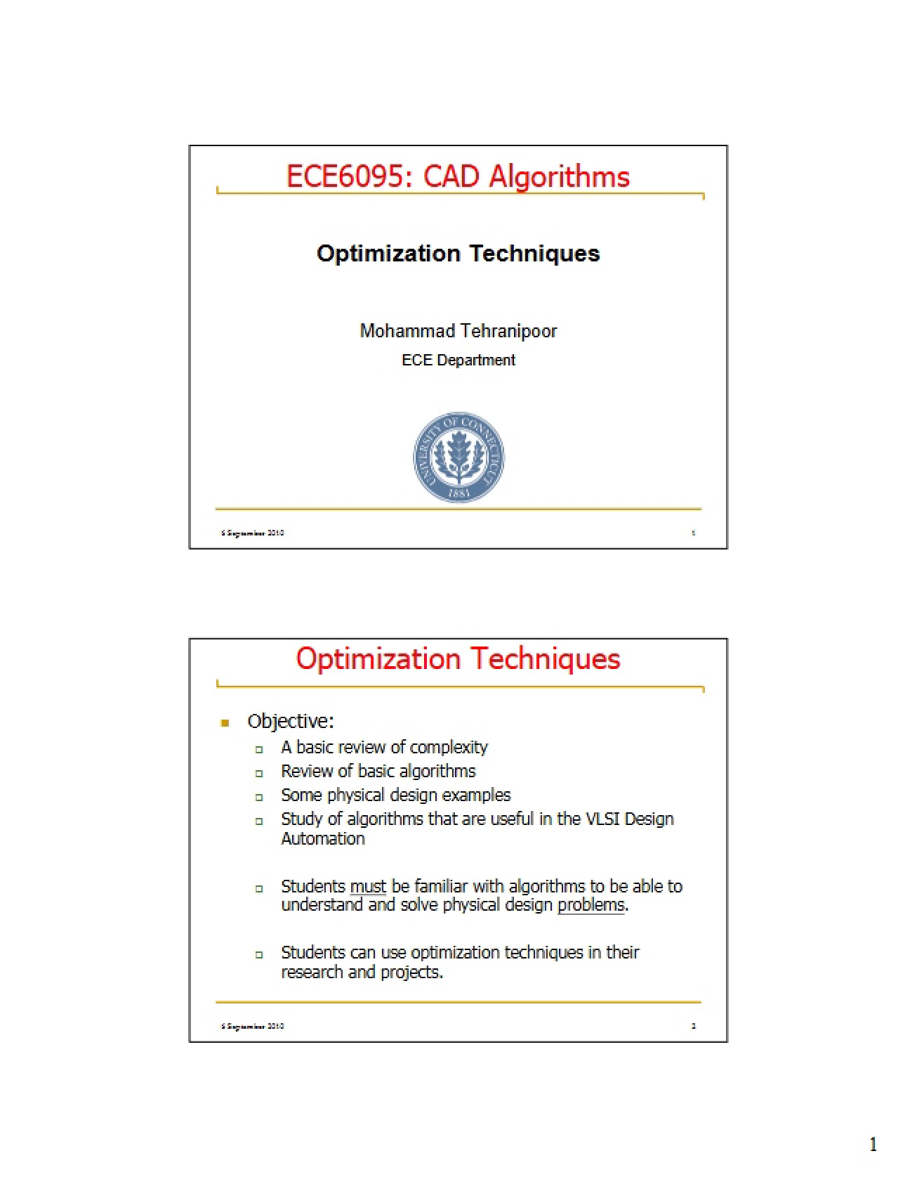 Optimization Techniques