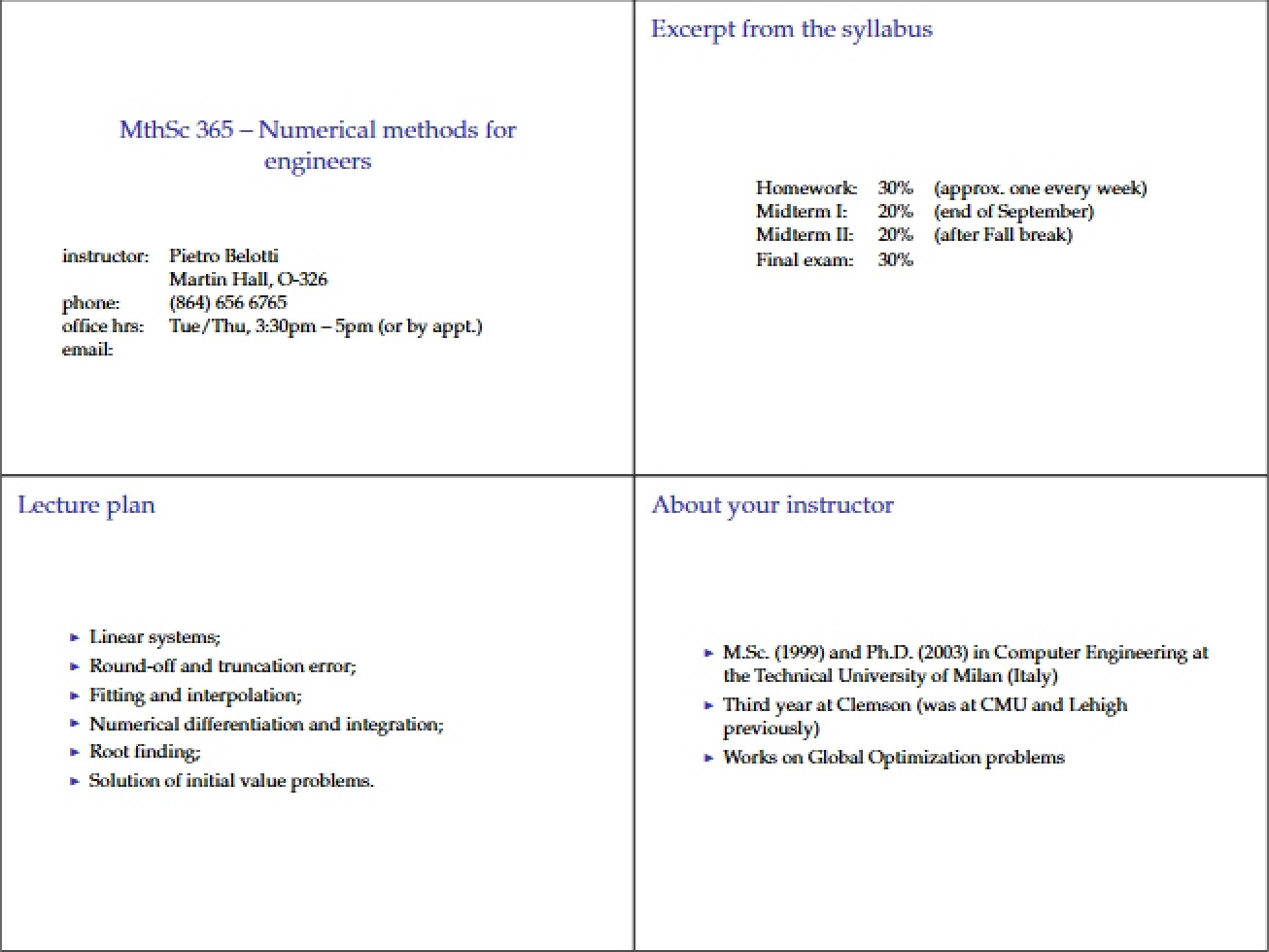 Numerical Methods Lecture One