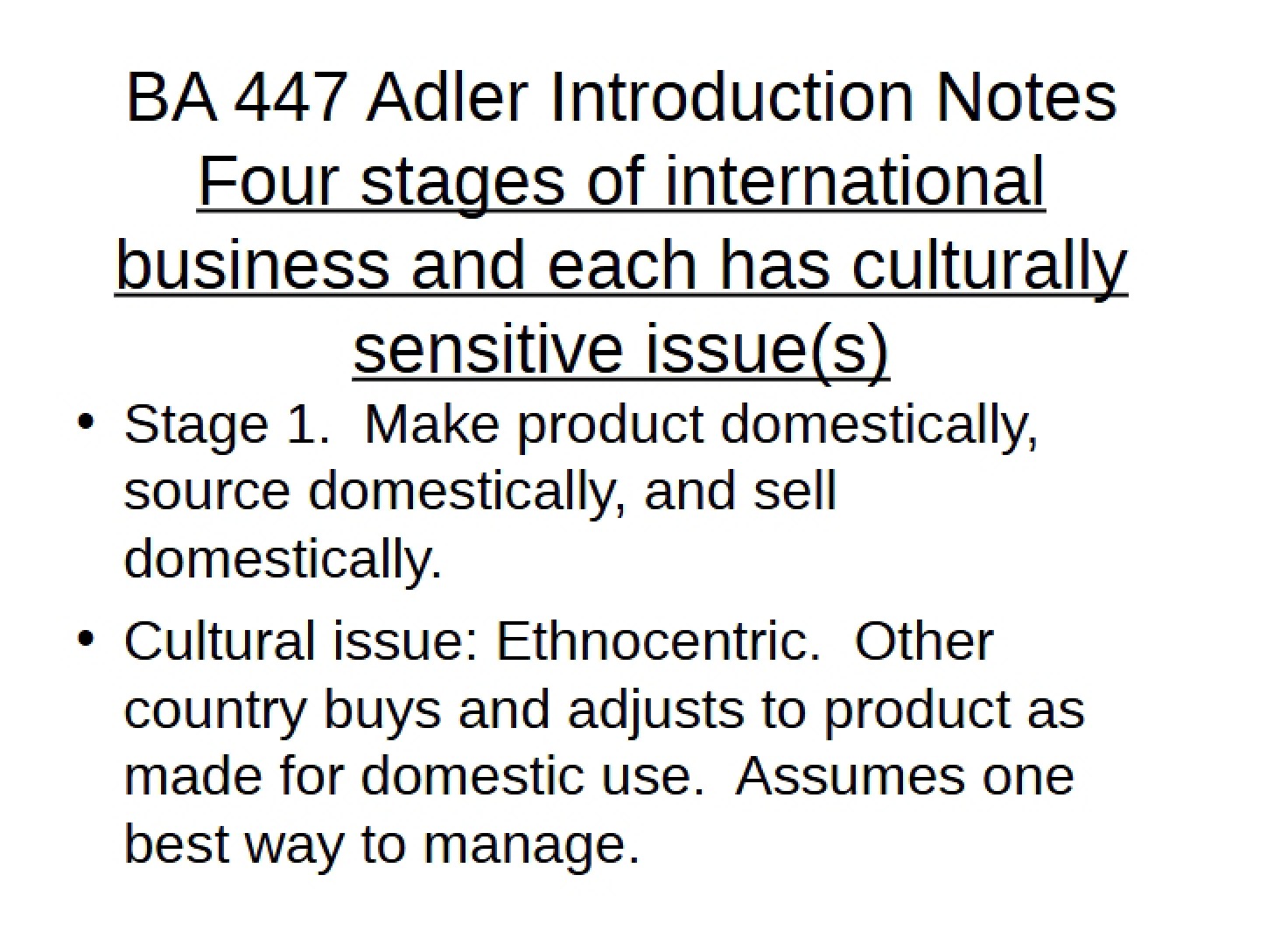 Notes for Introduction