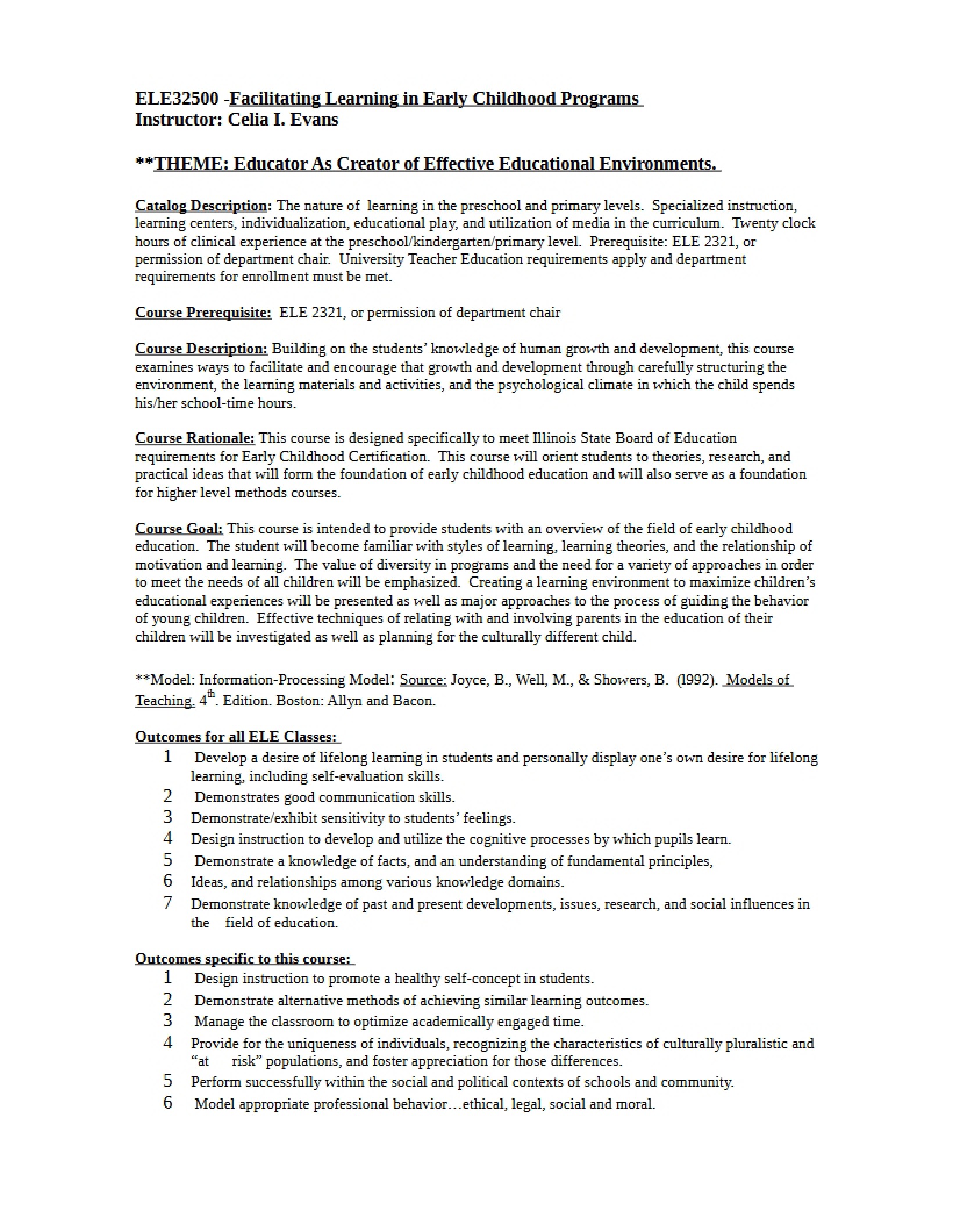 Syllabus - 7 Pages