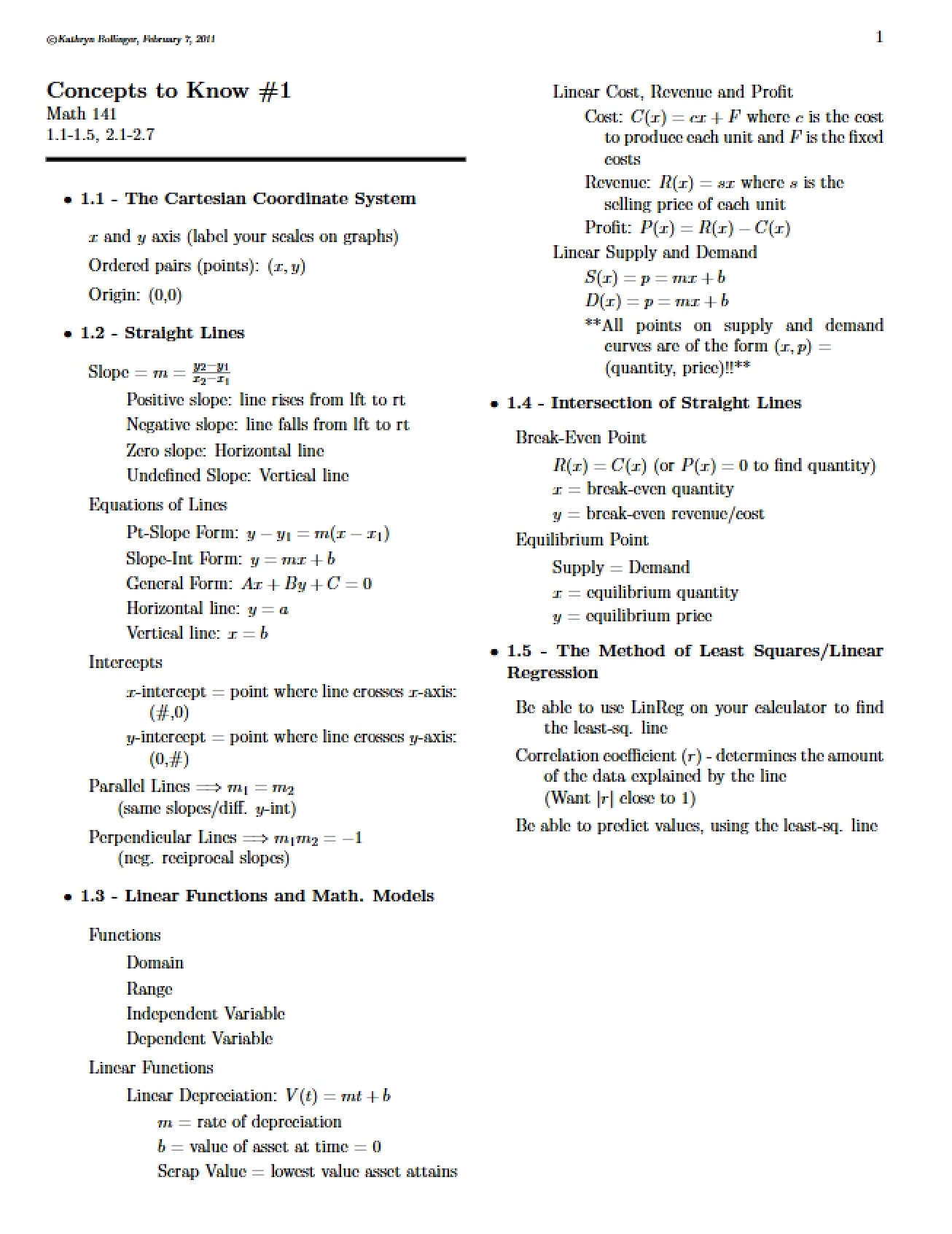 Key Concepts for Study