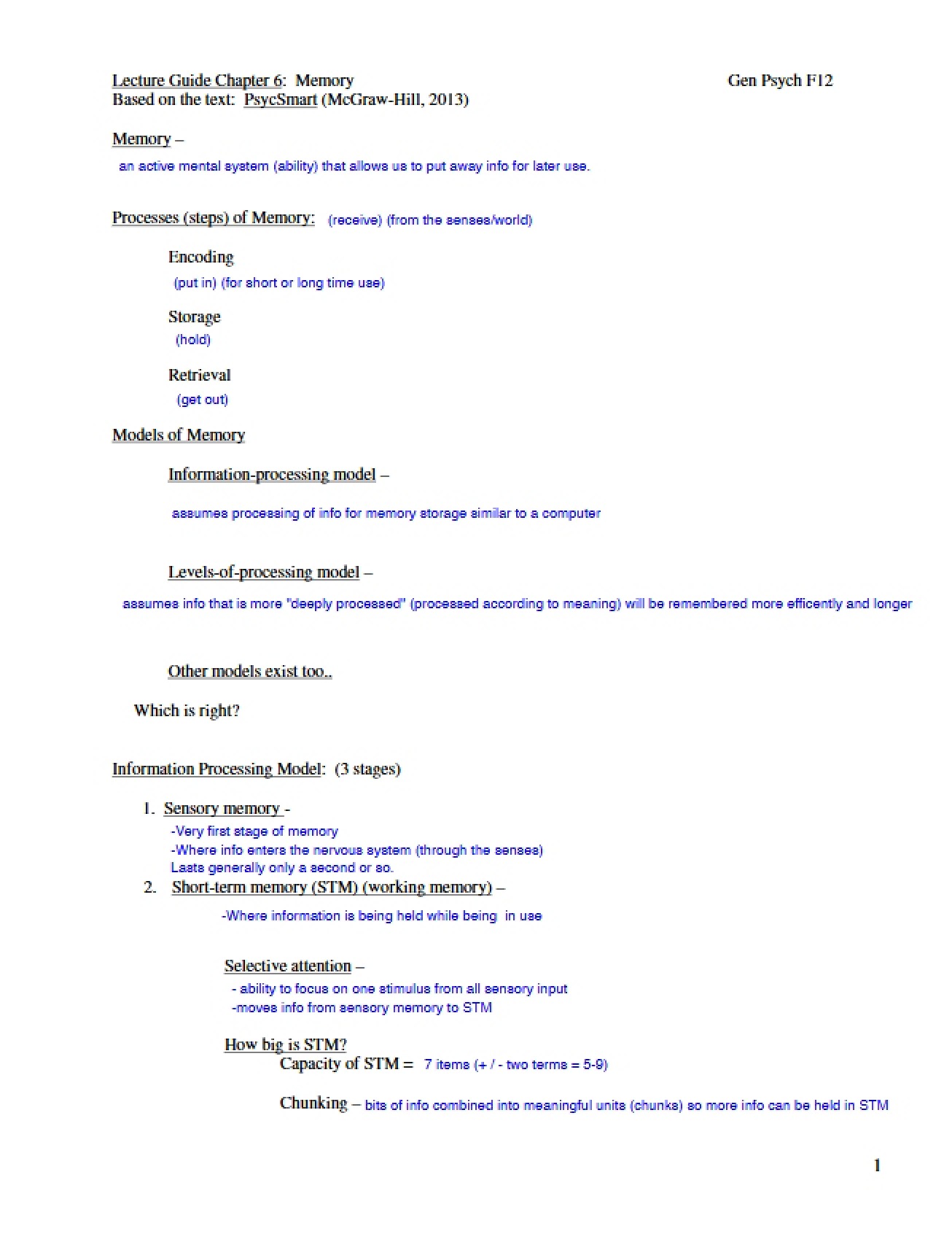 Chapter 6 Guide on Memory