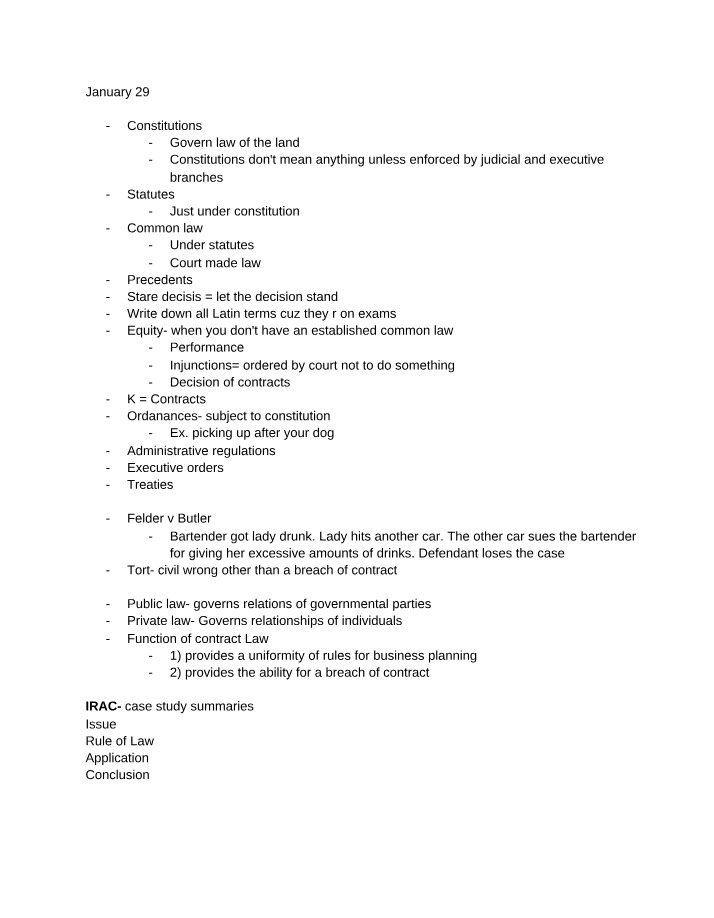 Business Law BMGT 380 Notes