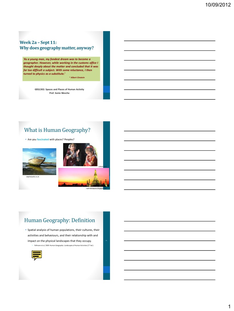 GEG1302 Lecture Slides - Human Geography