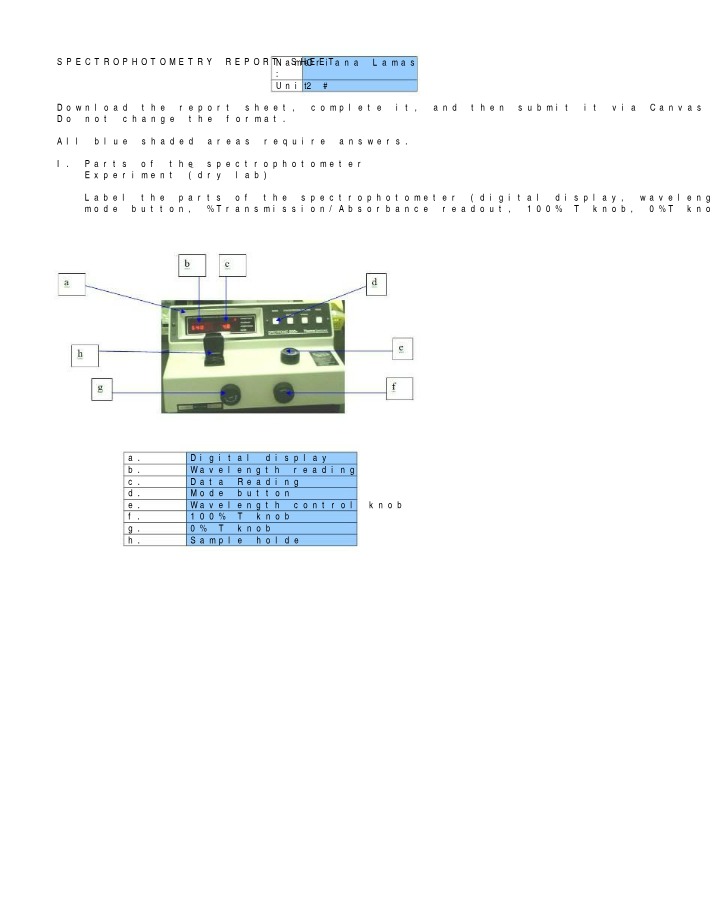 Lab Report on Spectrophotometry