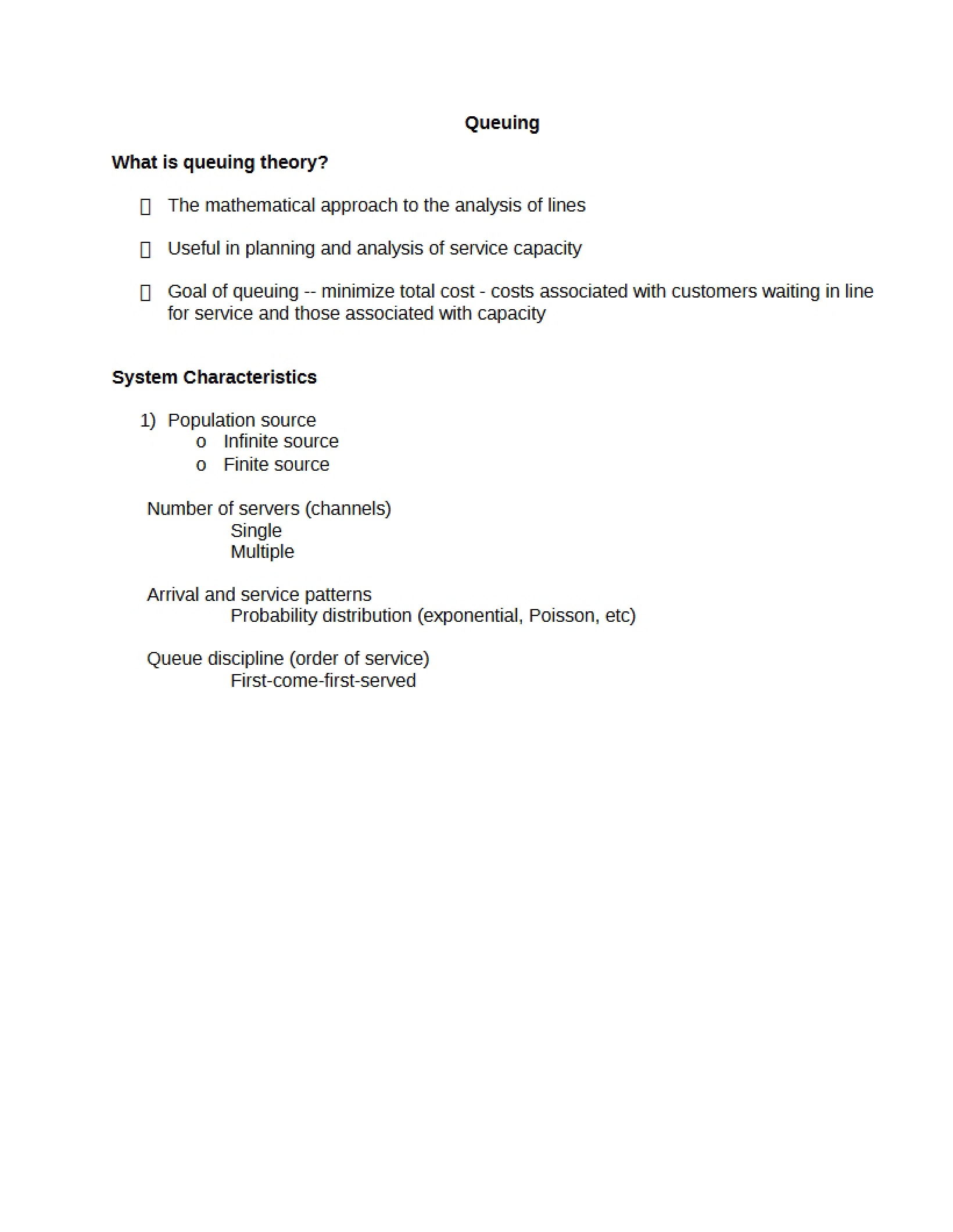 Theory of Queuing