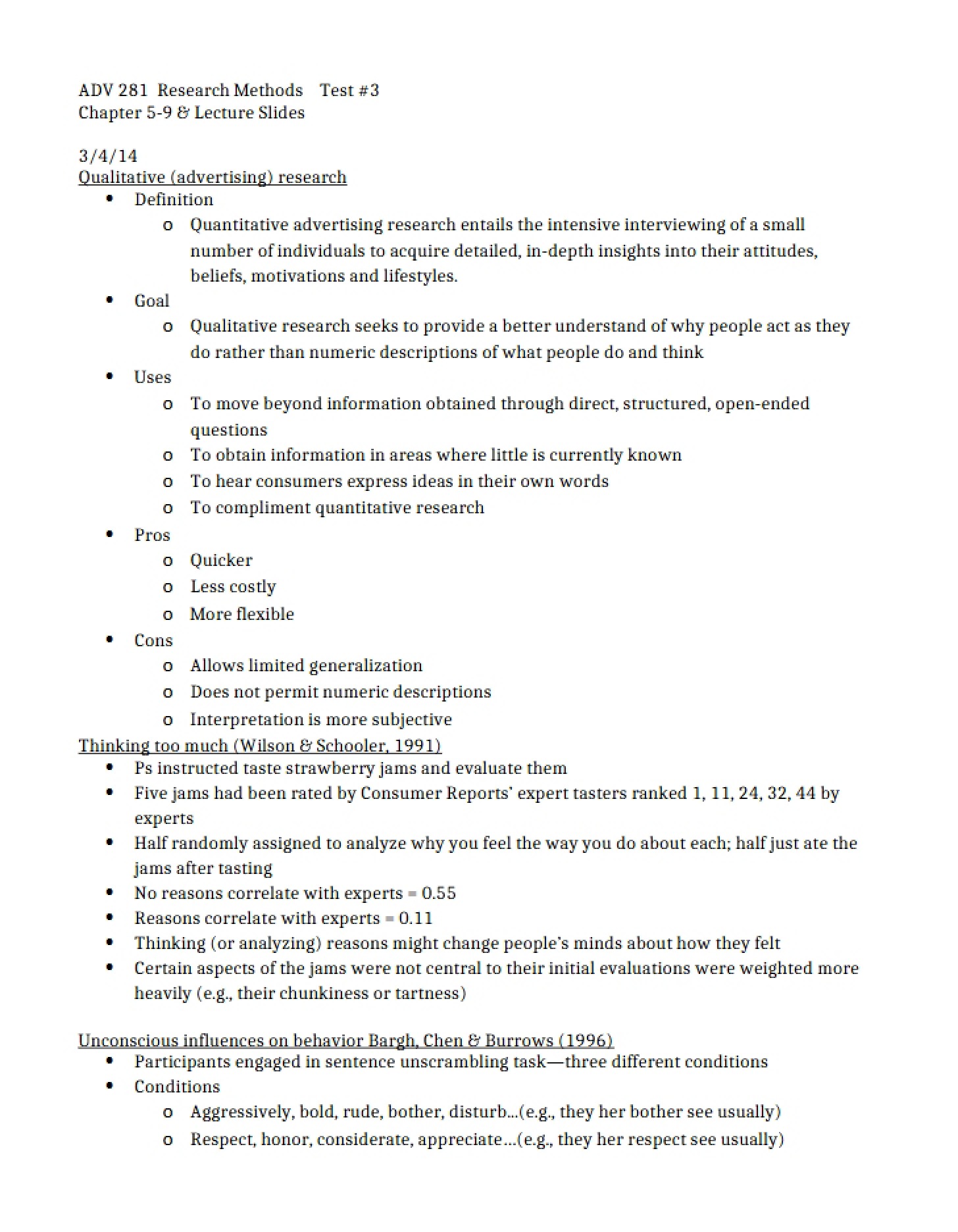 Test Three Research Methods