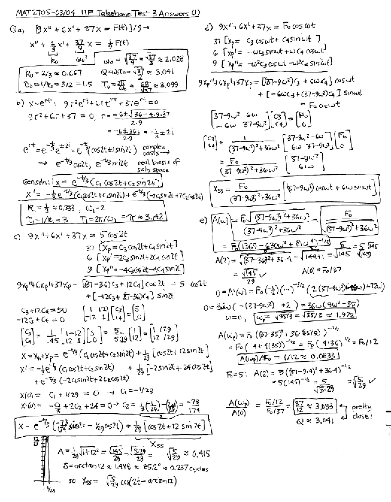 Notes from Lecture - Diff Equation With Linear Alg