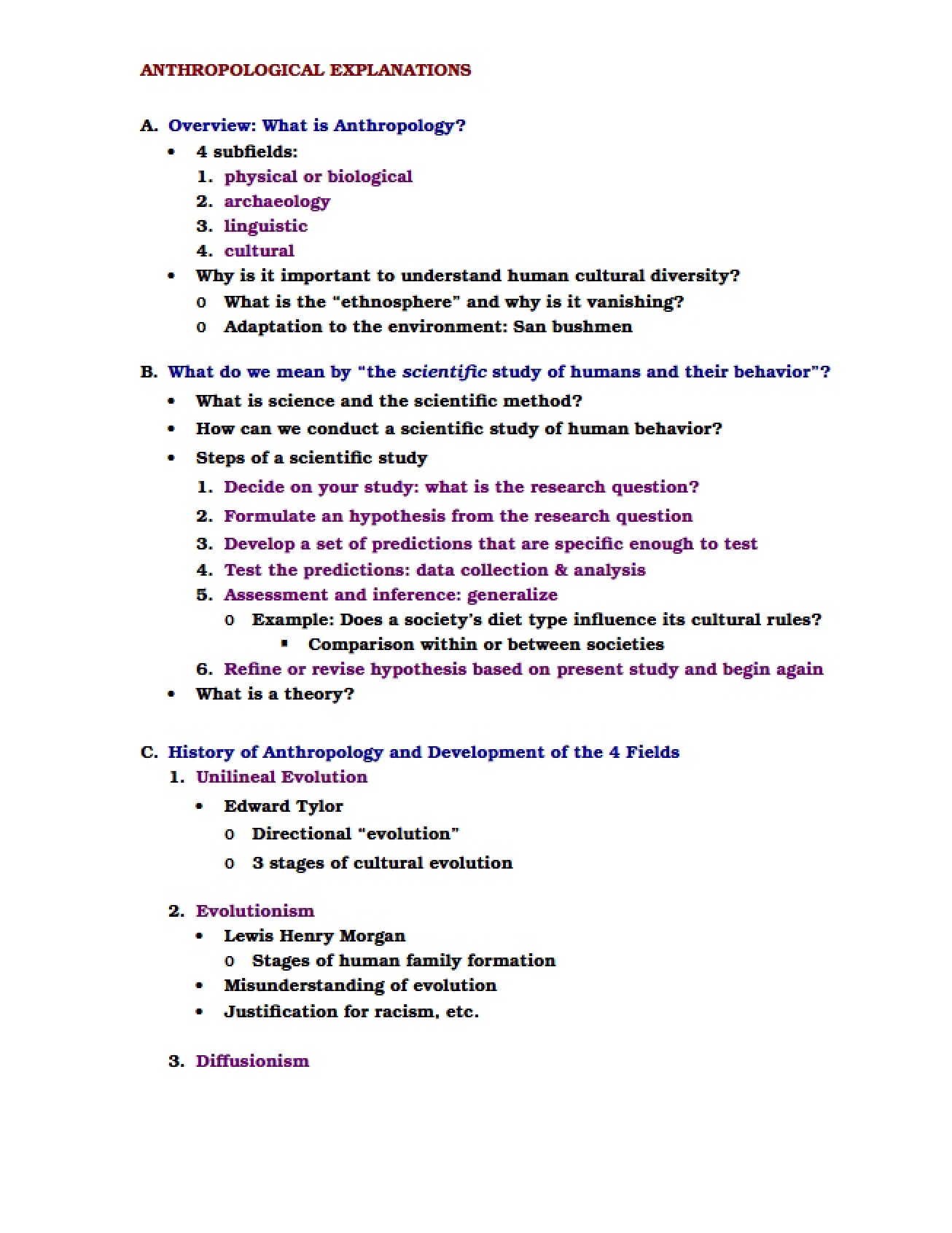 Anthropological Approaches Topic One