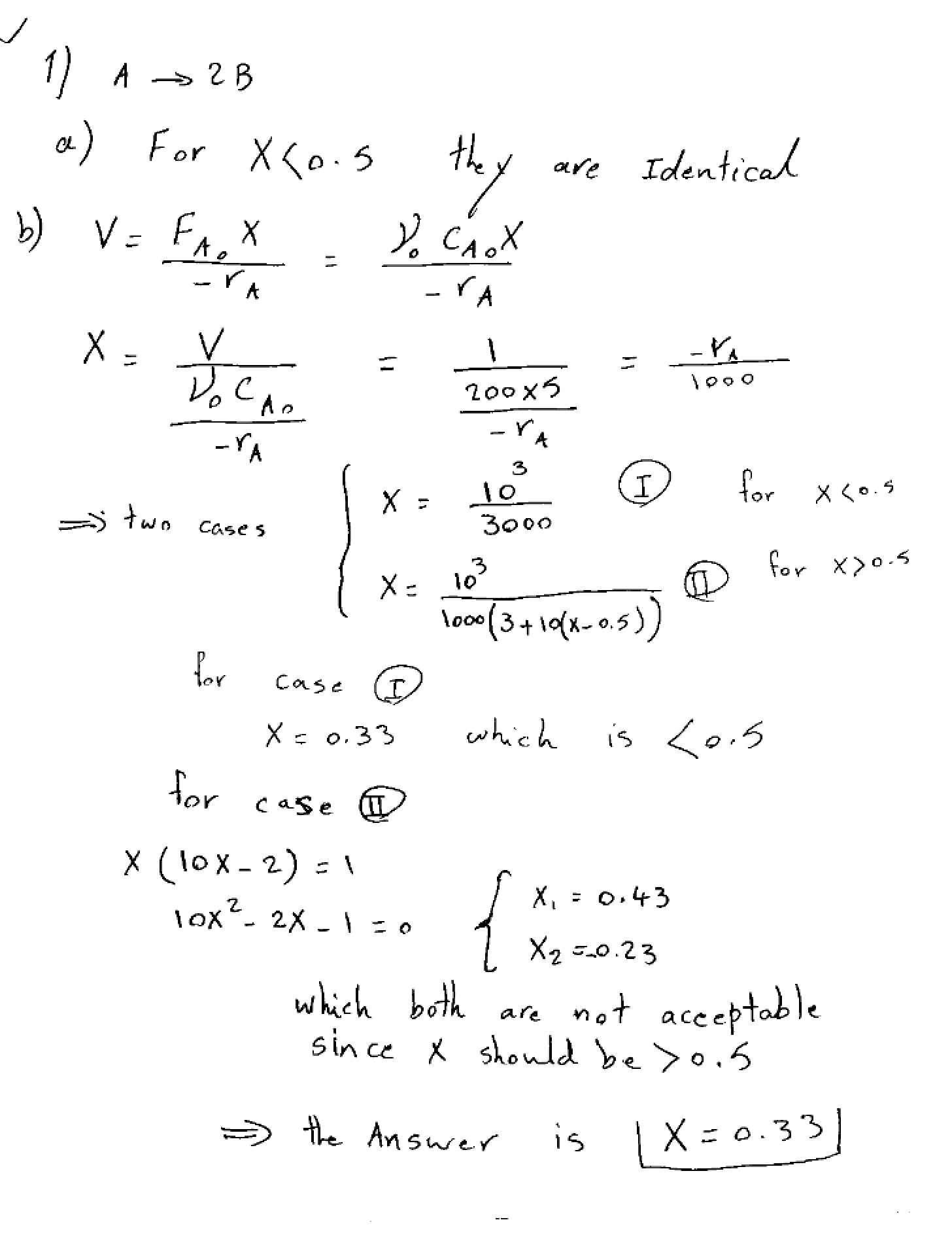 Solution for 2007 Final (ChE 442)
