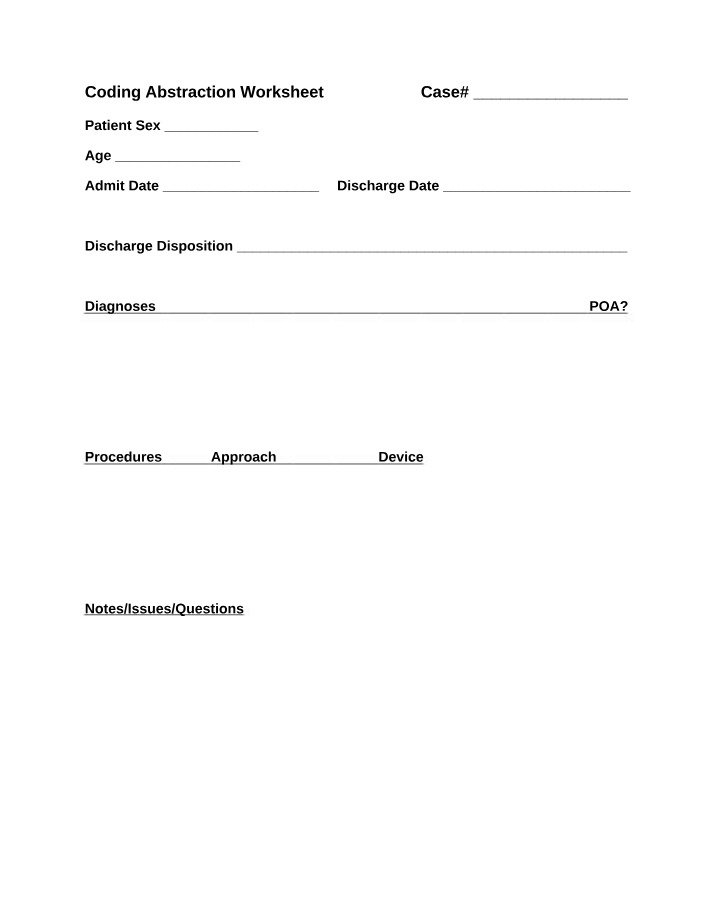 Worksheet for Coding Abstraction