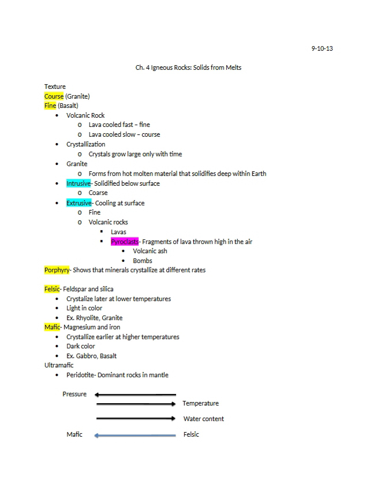 Fourth Chapter An Examination of Igneous Rocks as Solids from Melts