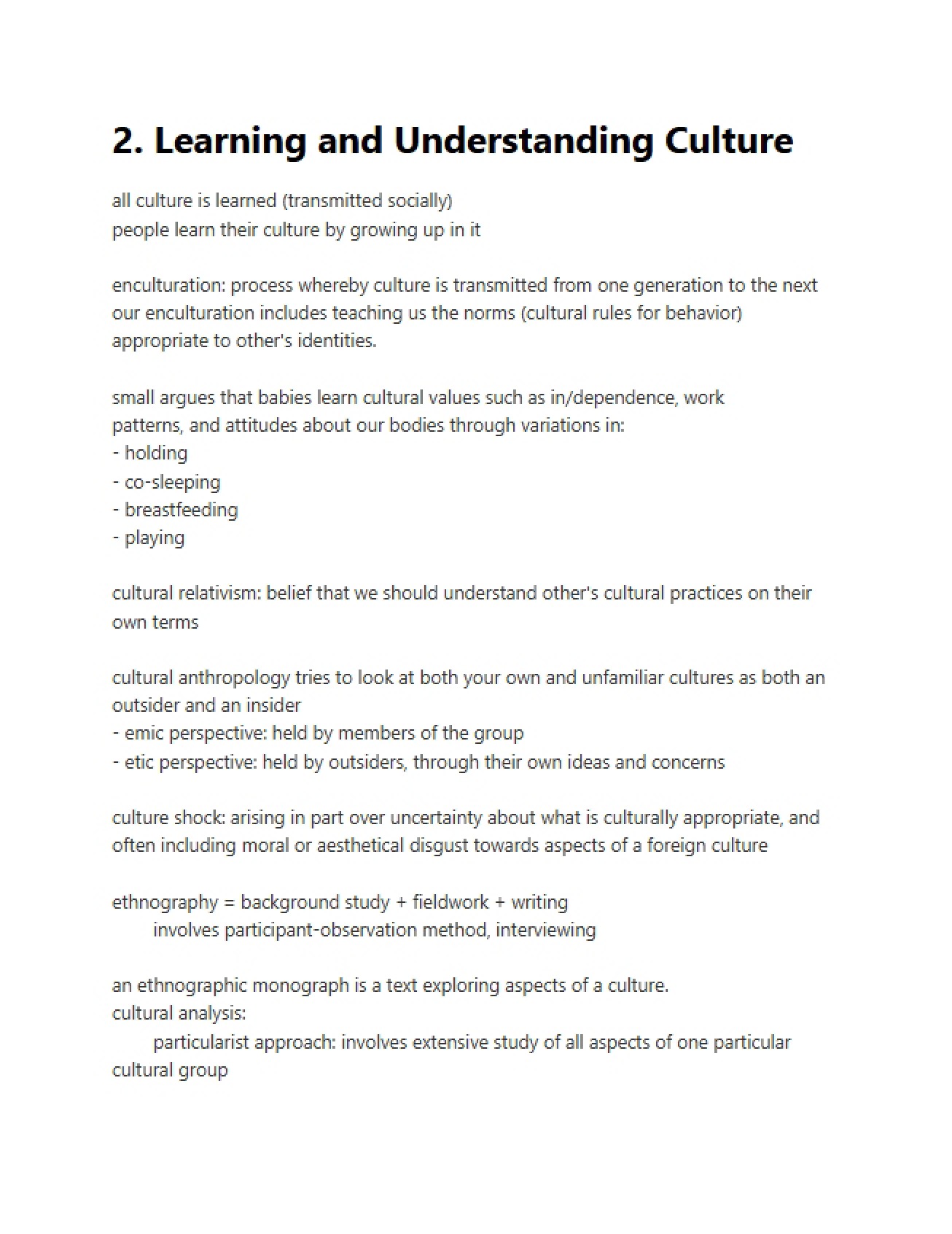 Understanding and Learning Culture