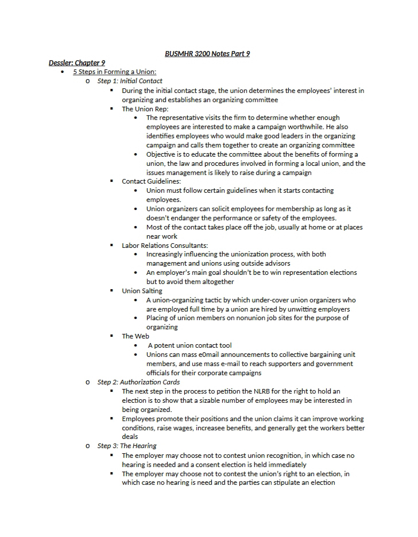 Part 9 Notes