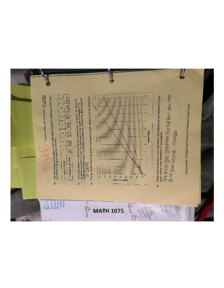 Graphing Distance Problems - MATH1075