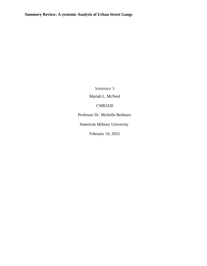 CMRJ320 - Summary 3