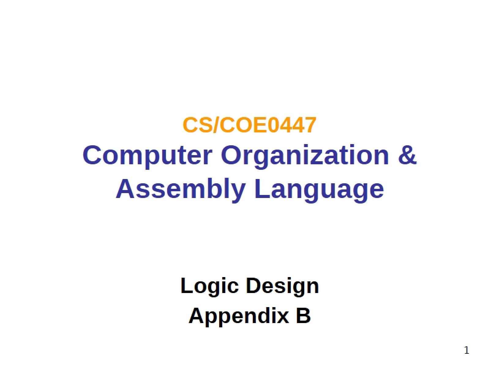 Appendix B Design of Logic