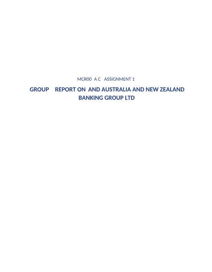 MCR004 Accounting Systems and Processes - Assessment 1