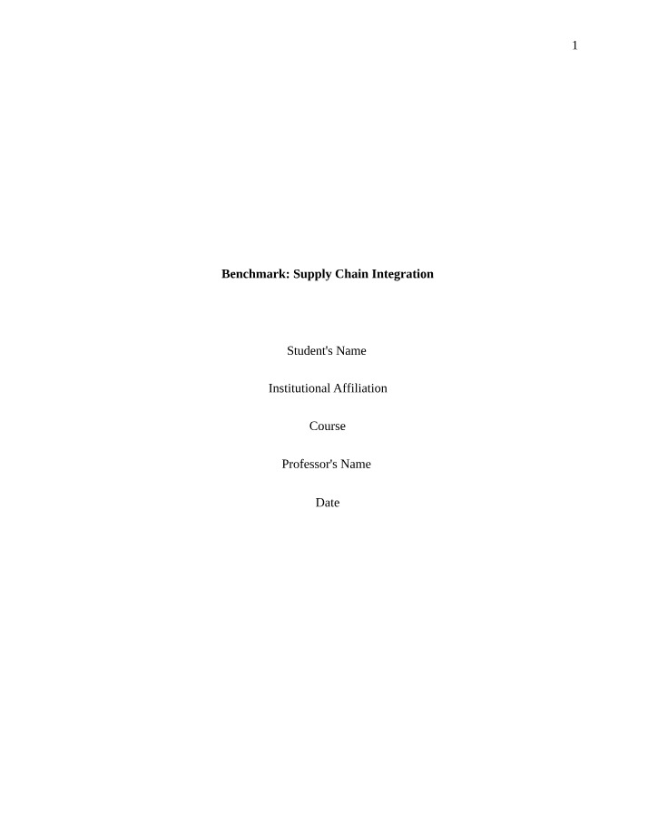 Supply Chain Integration - Insights from Amazon