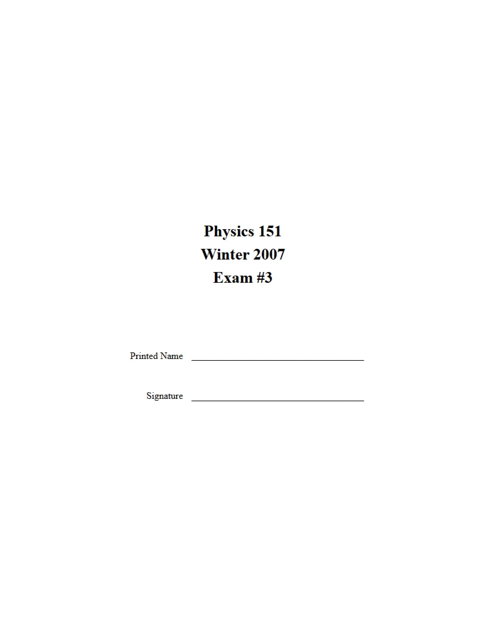 Third Exam