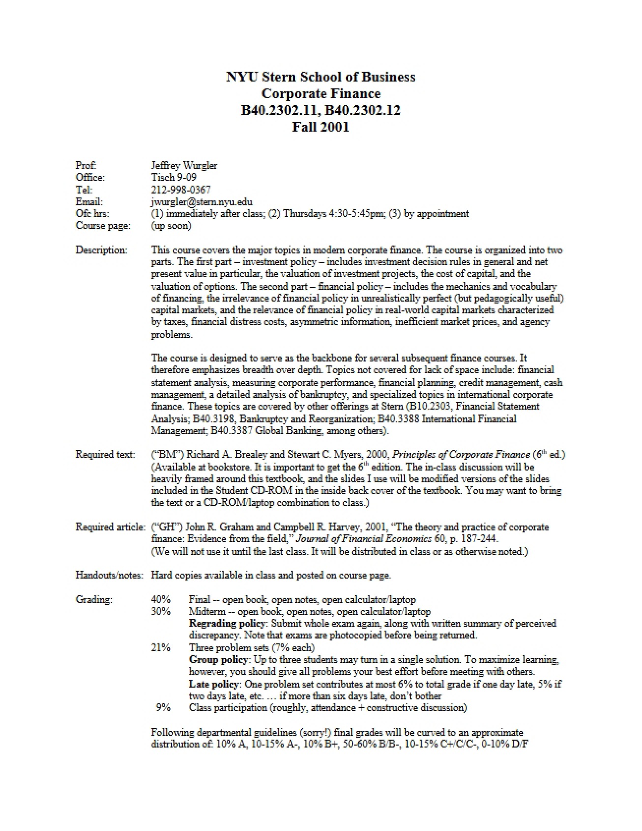 Syllabus for FINC-GB 2302