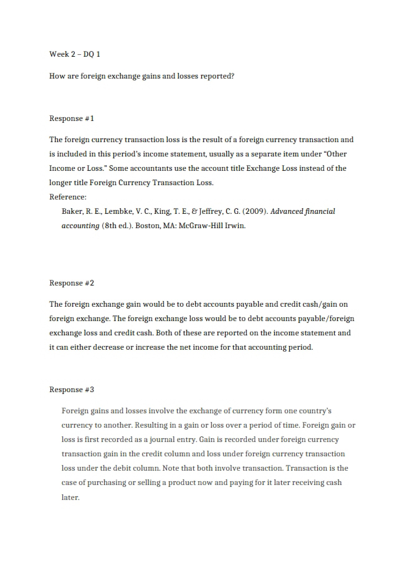 Advanced Financial Accounting Essay