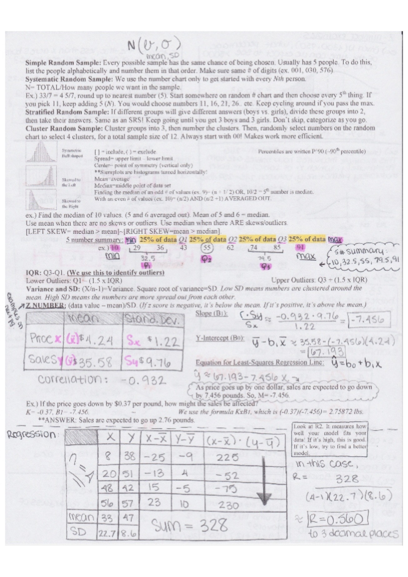 Notes for Statistics