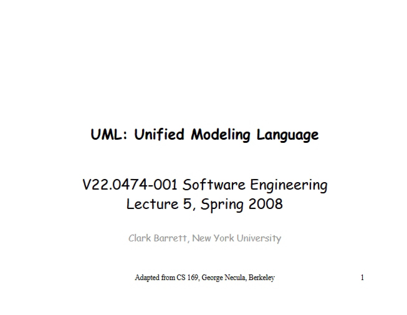 Unified Modeling Language