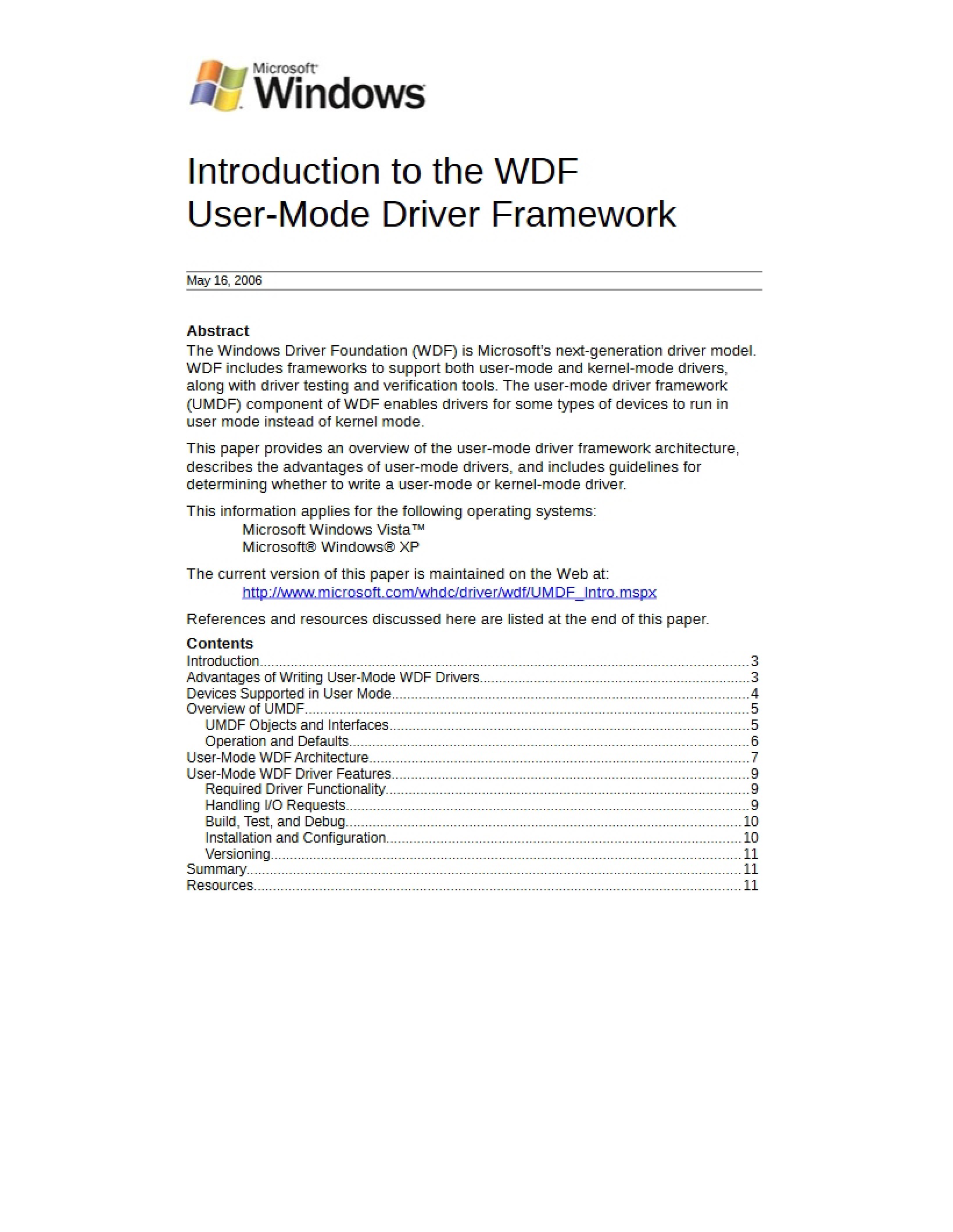 WDF User-Mode Driver Framework Intro