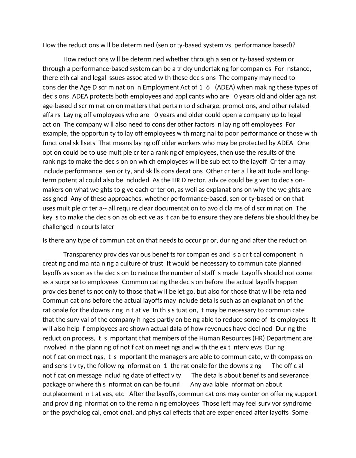 Determining Layoffs - Seniority-Based vs. Alternatives