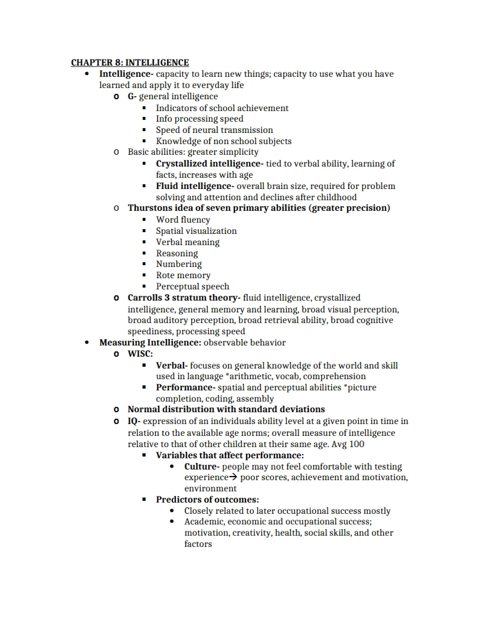 Eighth Chapter Intelligence