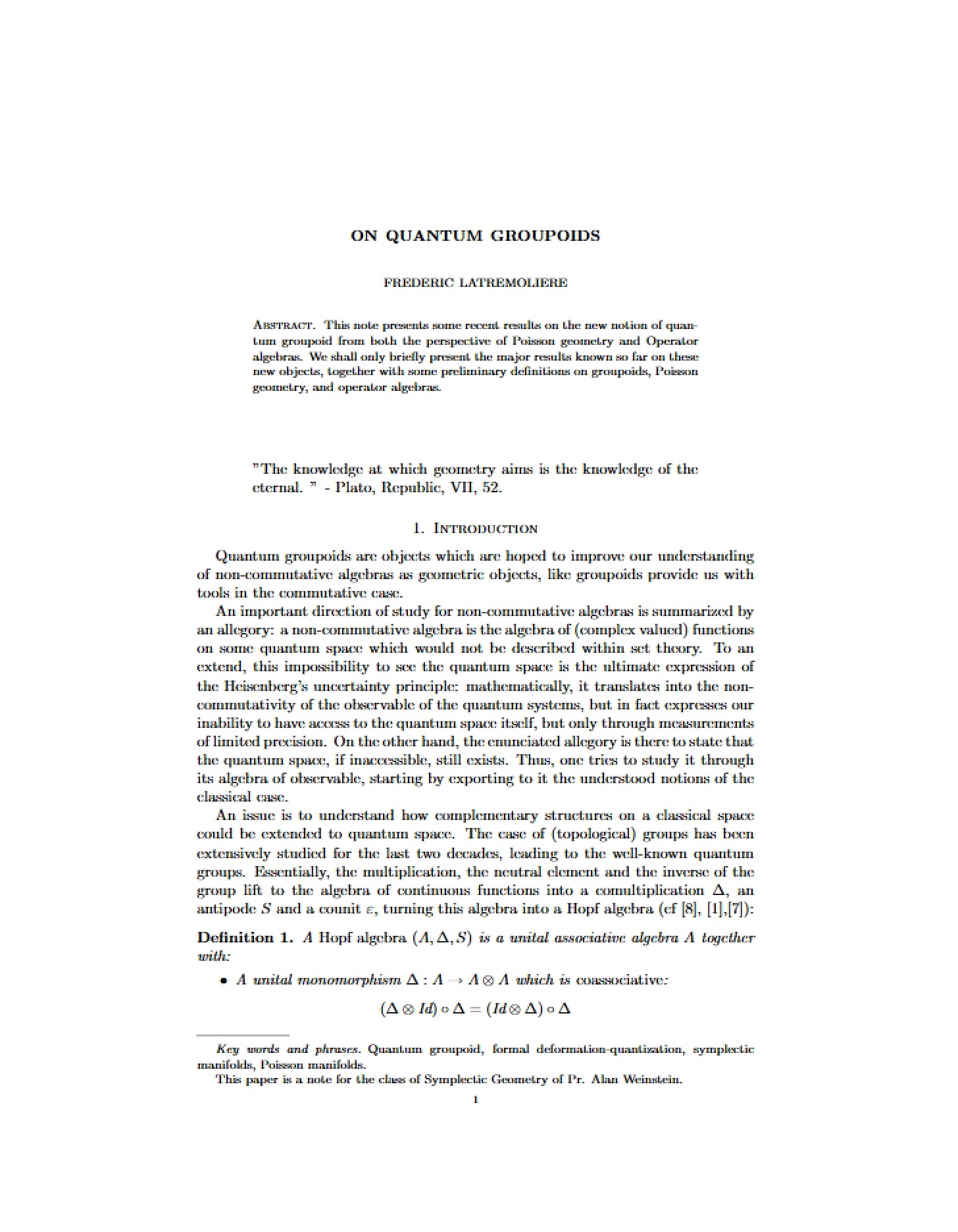 Quantum Groupoids