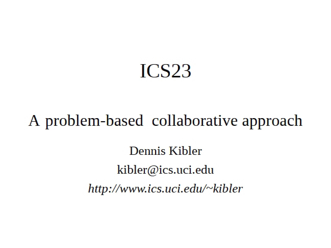Collaborative Approach: Problem-Based