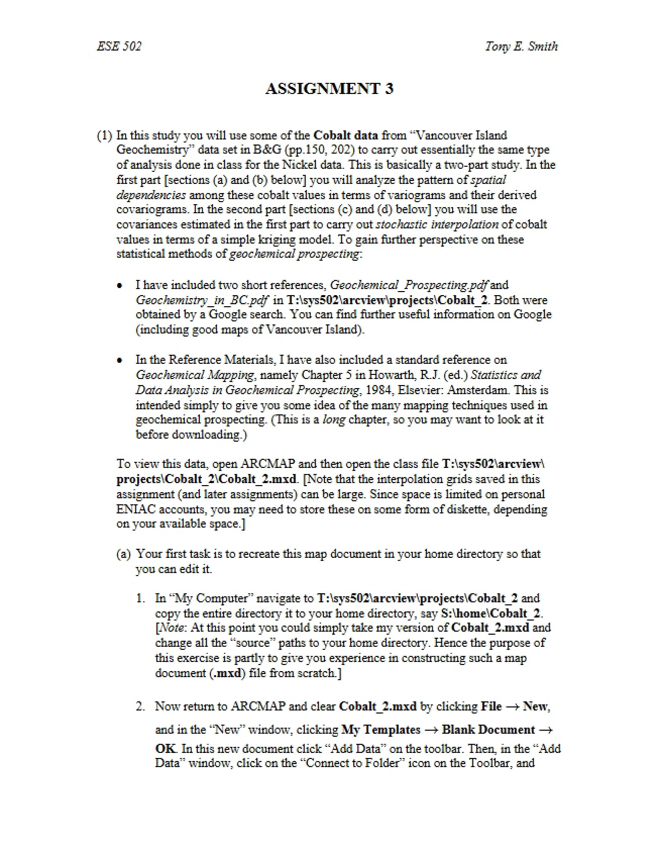 ESE 502 Assignment Number Three