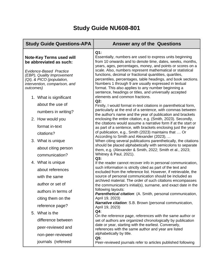 Guide to APA Style In-Text Citations and References