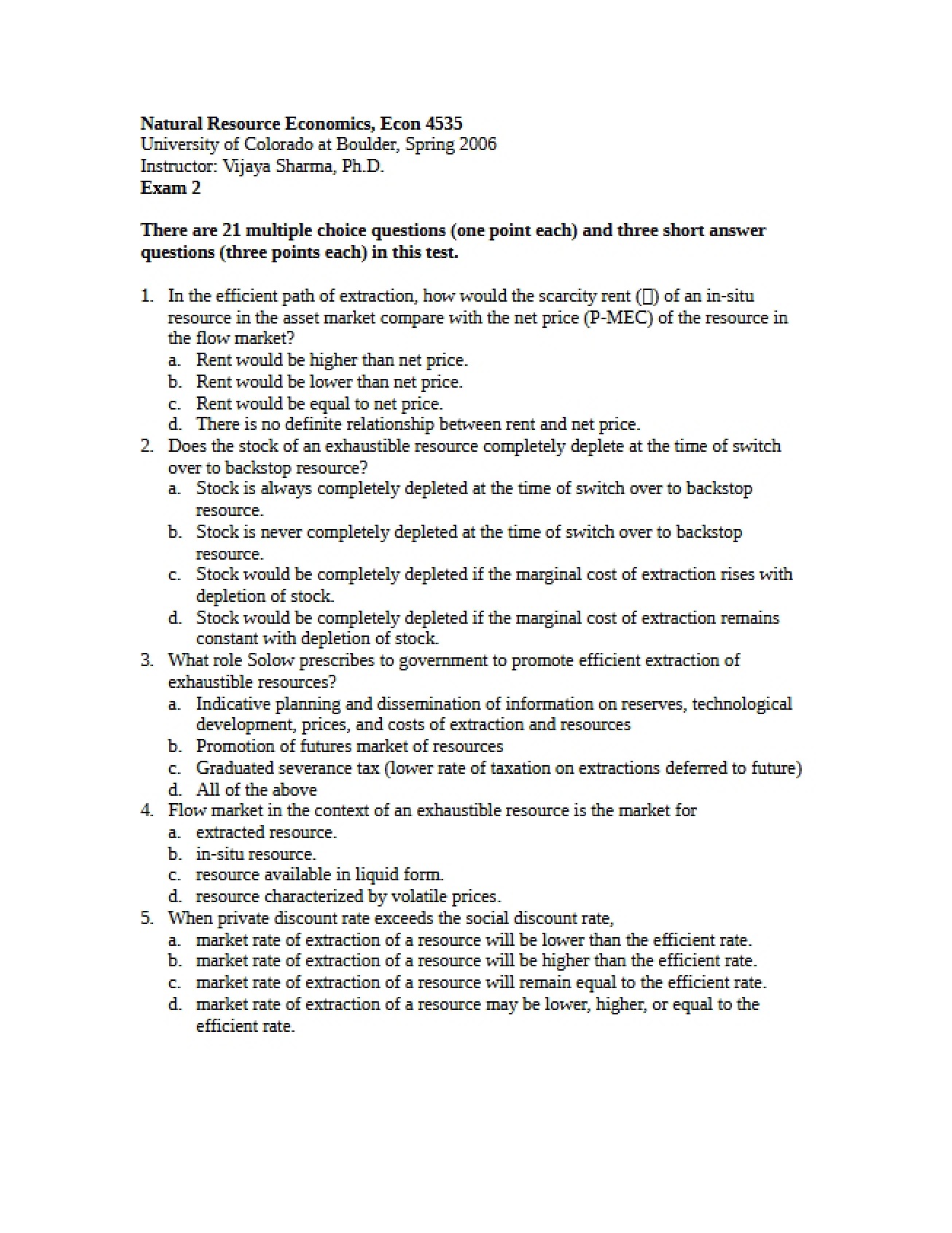 Second Examination