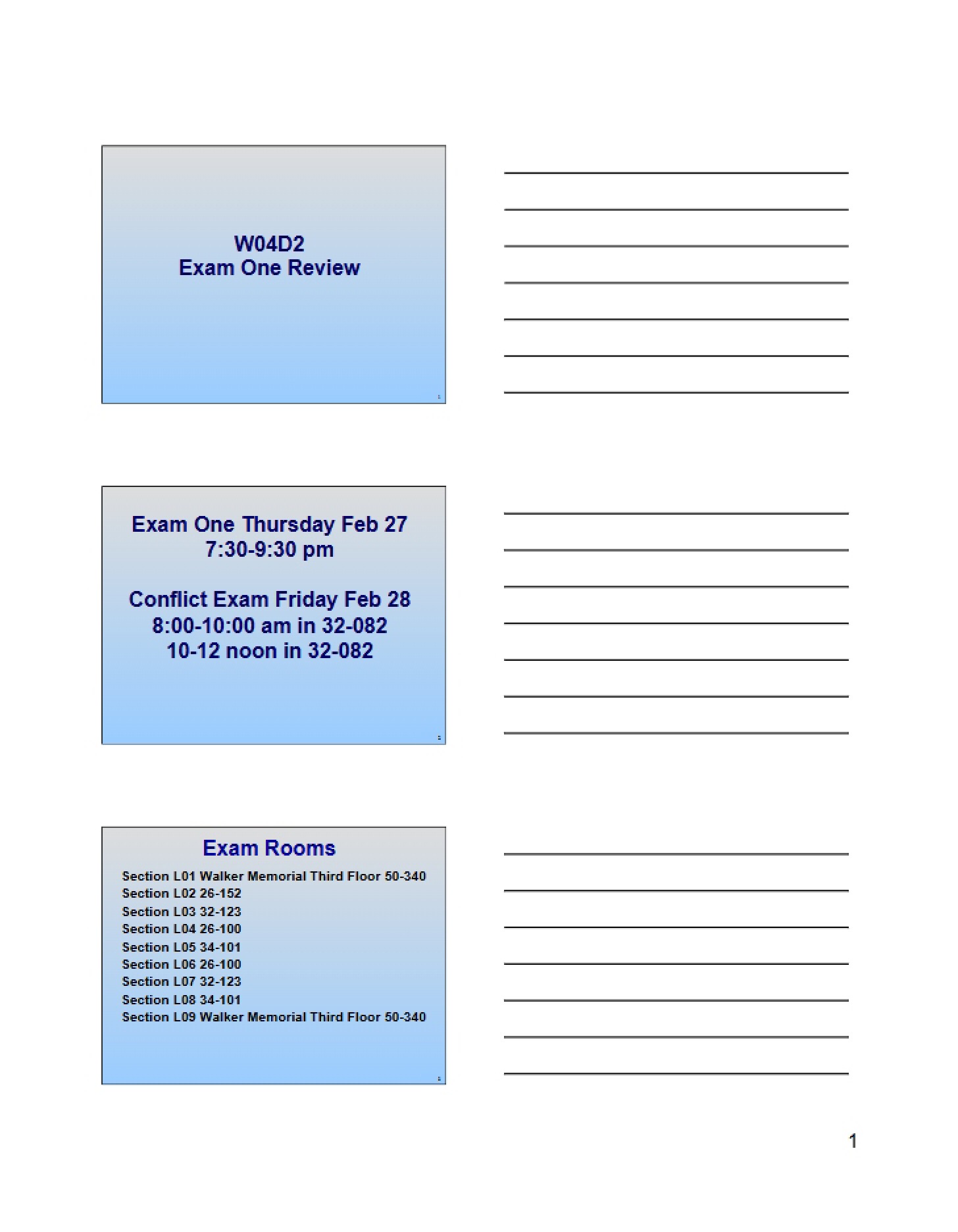 Review of First Exam - 21 Pages