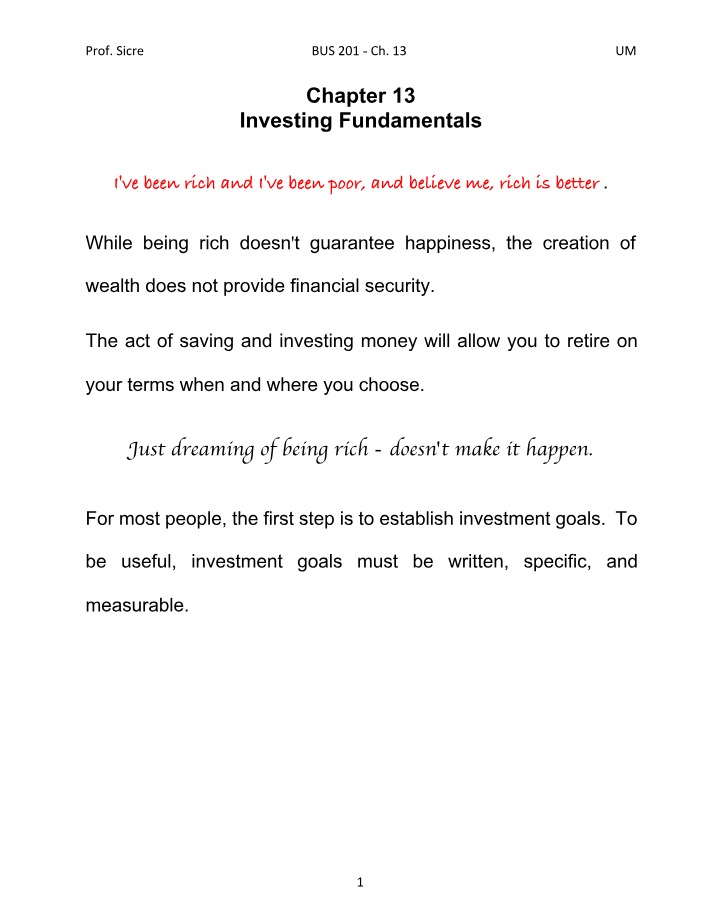 BA100 Chapter Notes