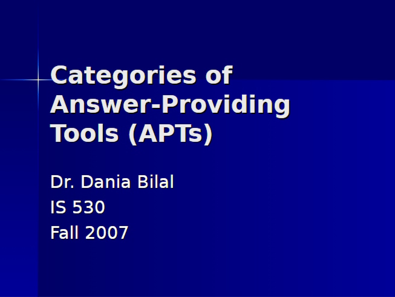APTs Answer-Providing Tool Categories