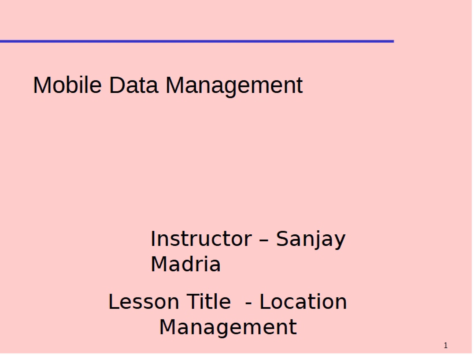 Management of Mobile Data
