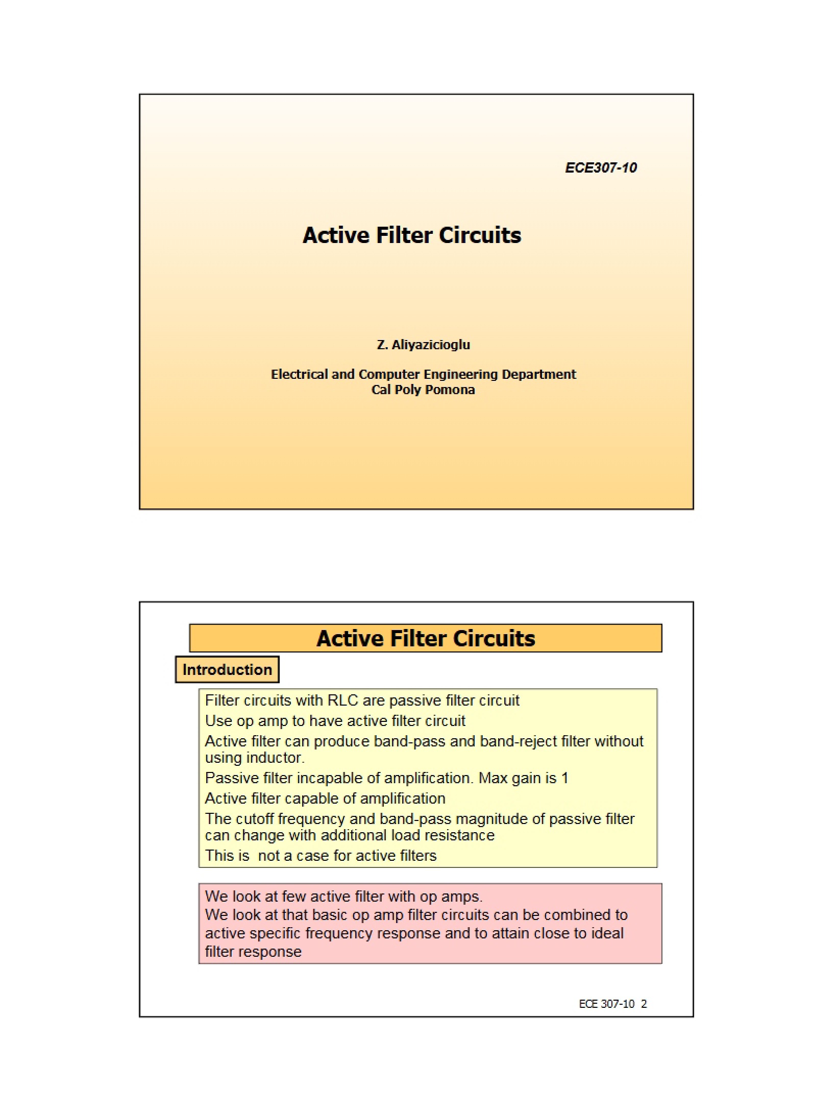 Circuits Active Filter