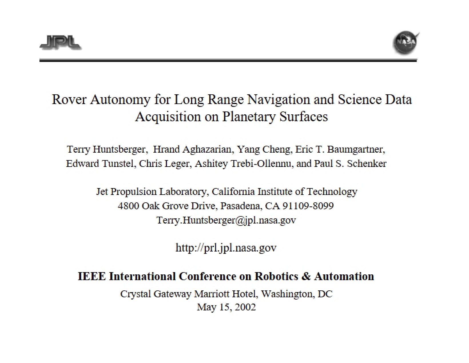Autonomous Rover Navigation and Data Acquisition
