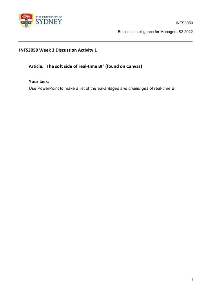 Week 3 Discussion Activity 1 (INFS3050)