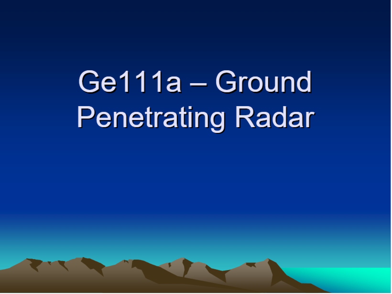 GPR Ground Penetrating Radar